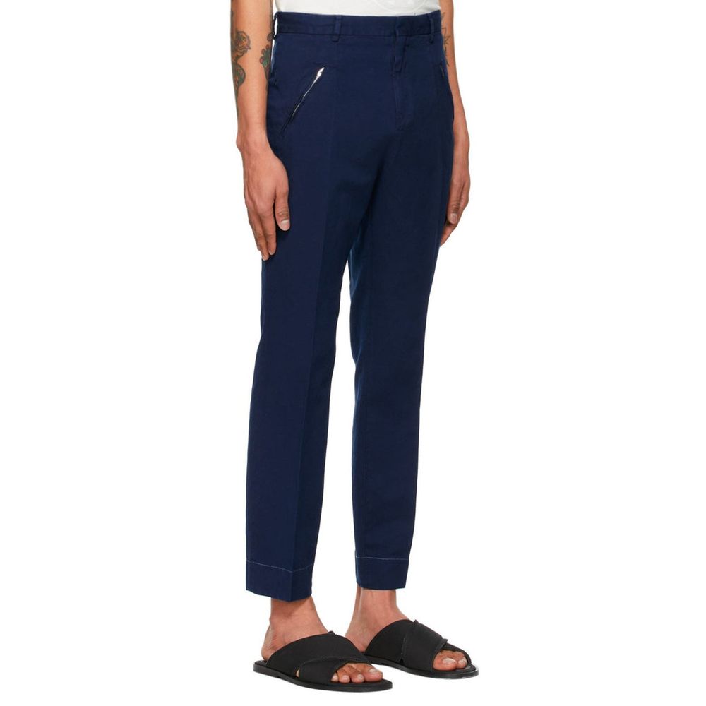 Pantalon décontracté en coton bleu Maison Margiela