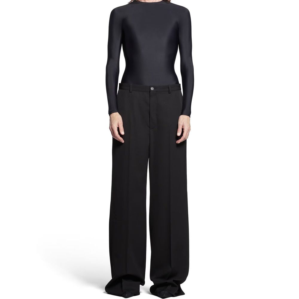 Pantalon évasé Balenciaga en laine noire