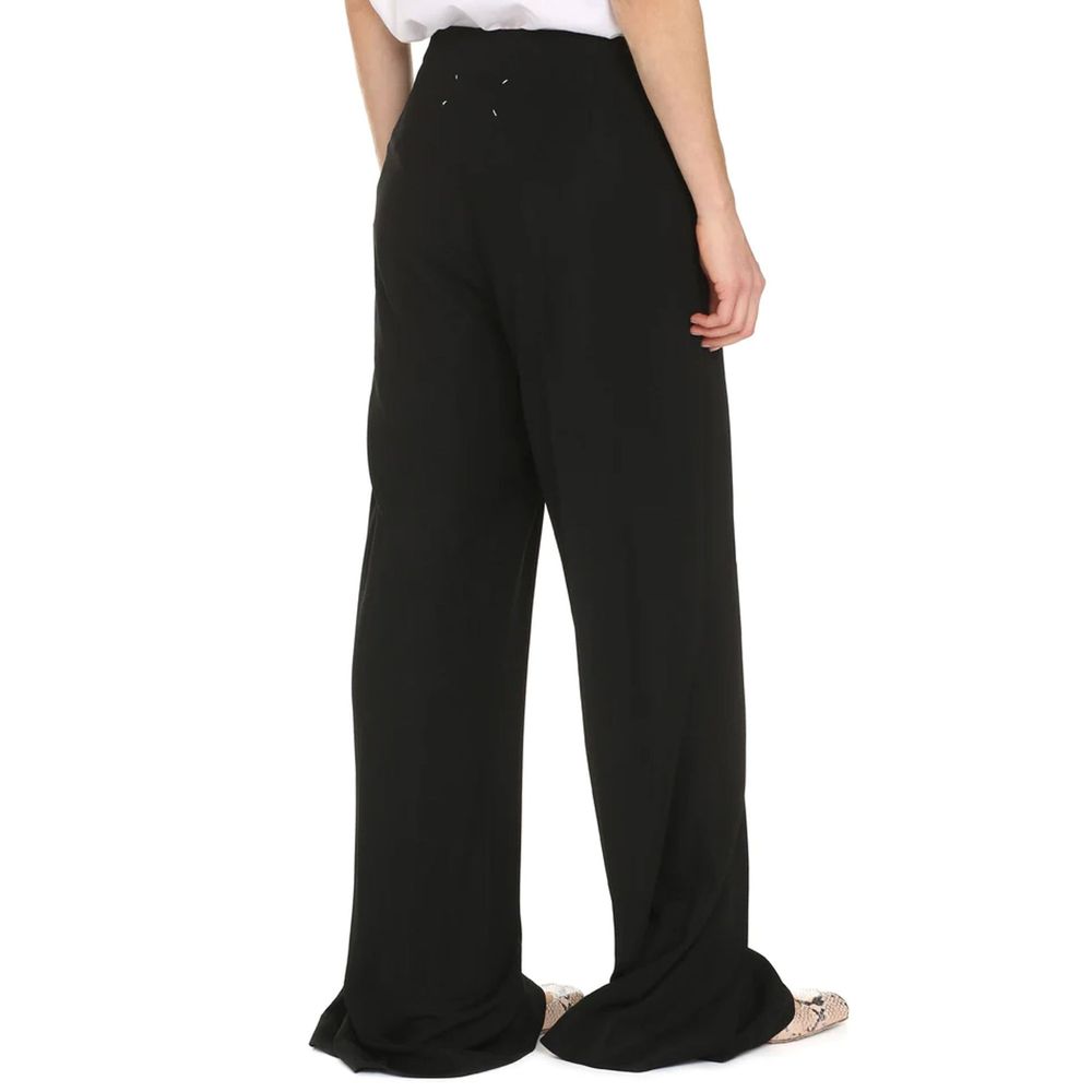 Maison Margiela Pantalon décontracté en viscose noire