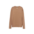 T-shirt à manches longues en coton marron Prada
