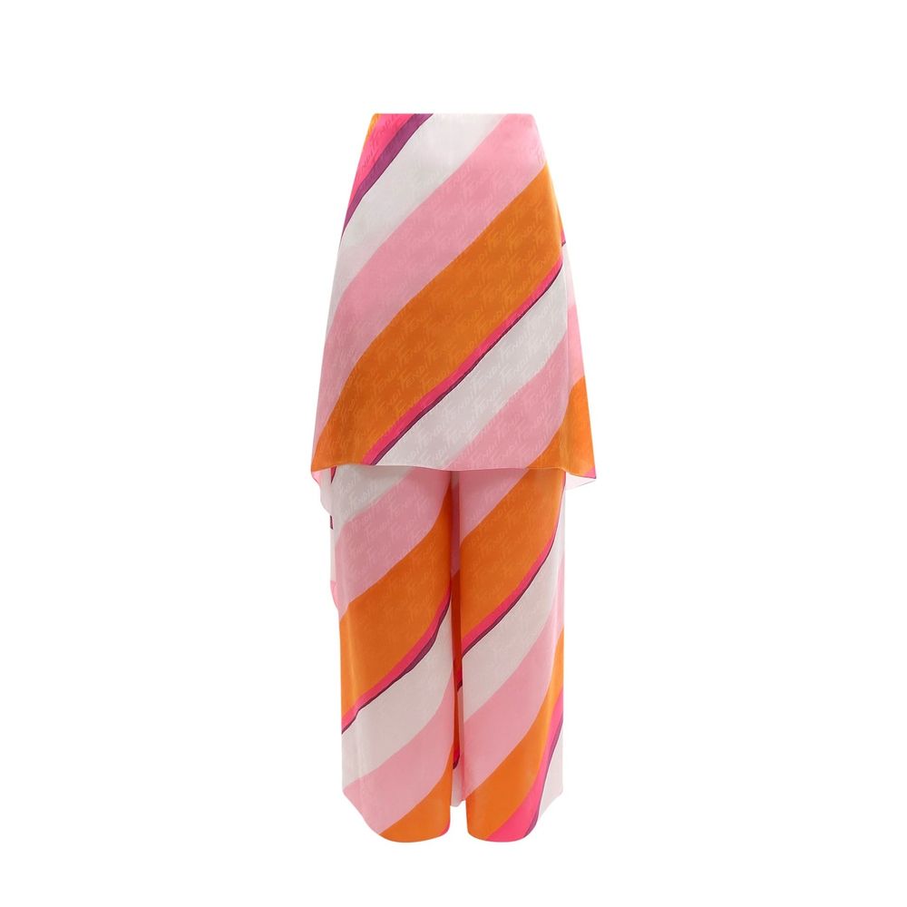 Pantalon en soie multicolore Fendi