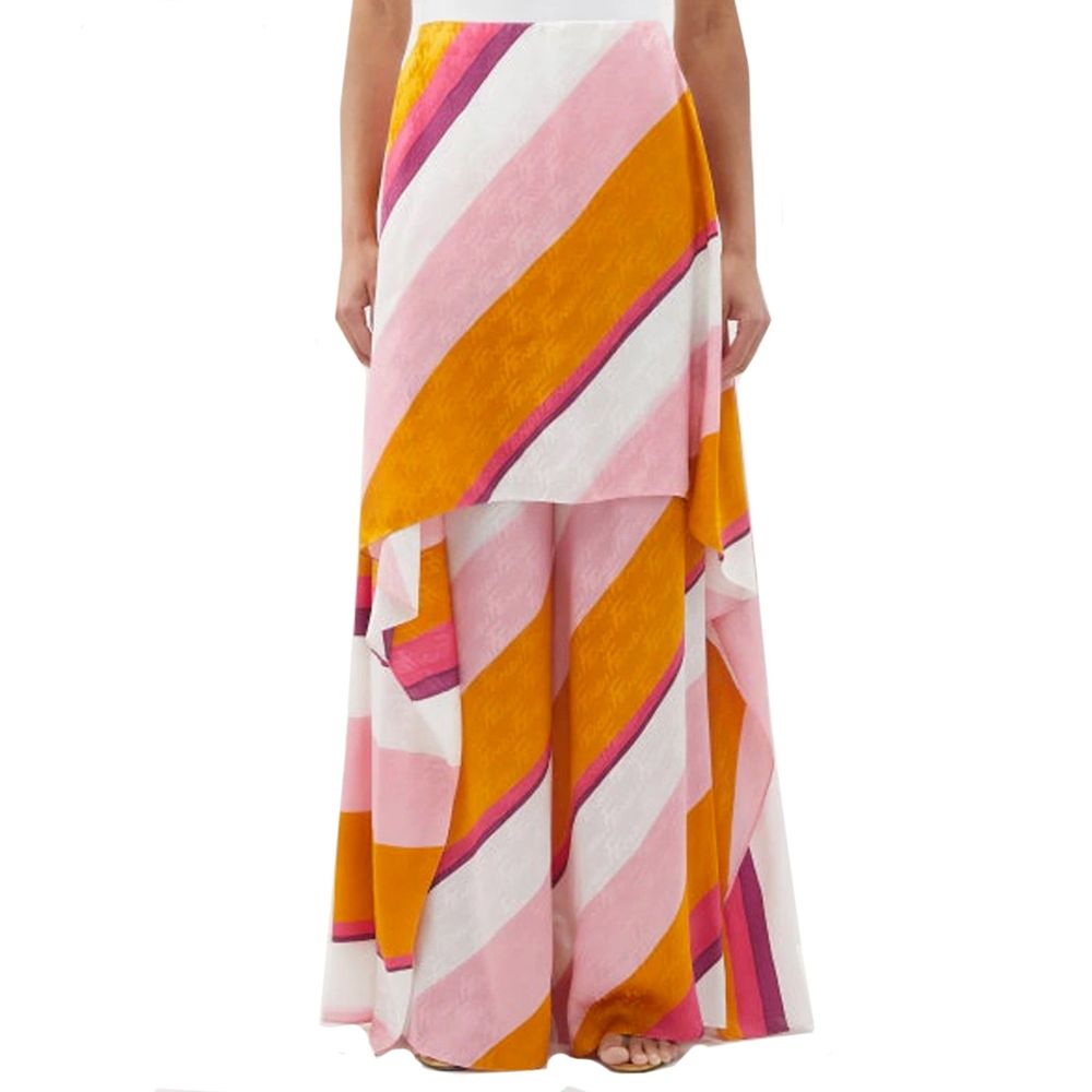 Pantalon en soie multicolore Fendi