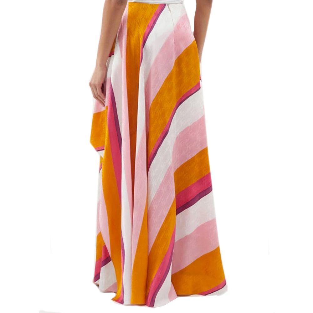 Pantalon en soie multicolore Fendi