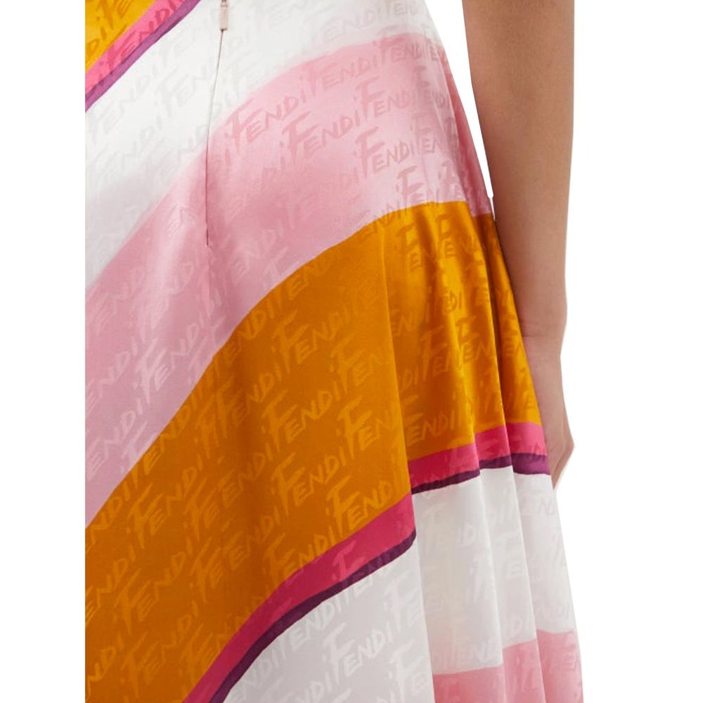 Pantalon en soie multicolore Fendi