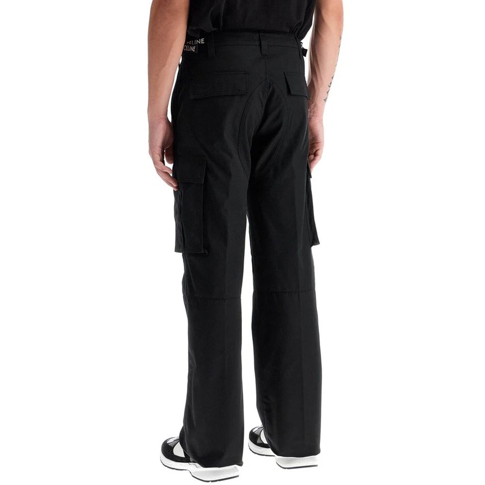 Pantalon cargo Celine en coton noir