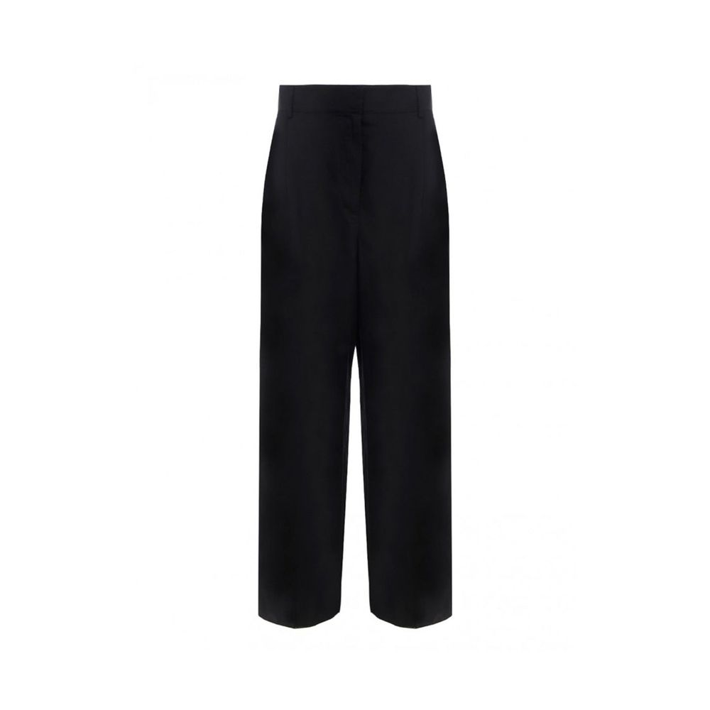 Pantalon décontracté en soie noire Salvatore Ferragamo
