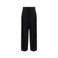 Pantalon décontracté en soie noire Salvatore Ferragamo