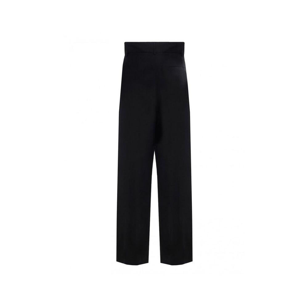 Pantalon décontracté en soie noire Salvatore Ferragamo