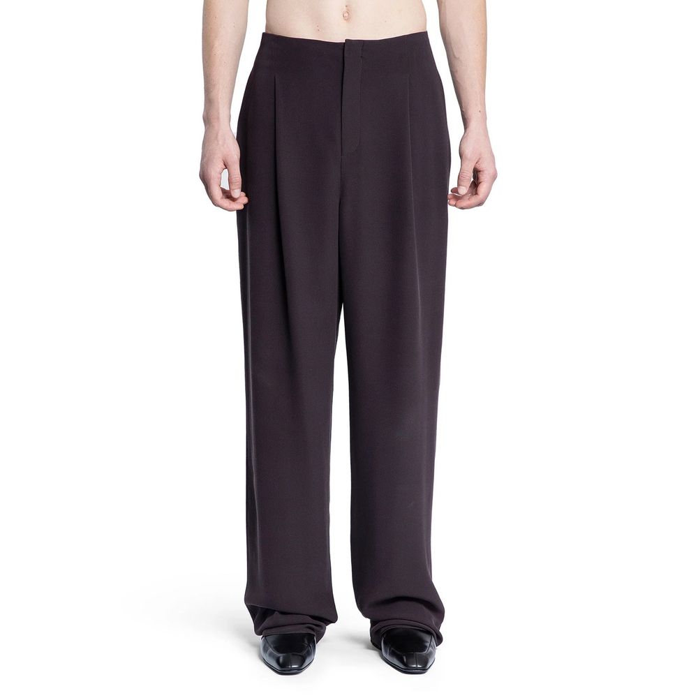 Pantalon de costume Saint Laurent en soie marron