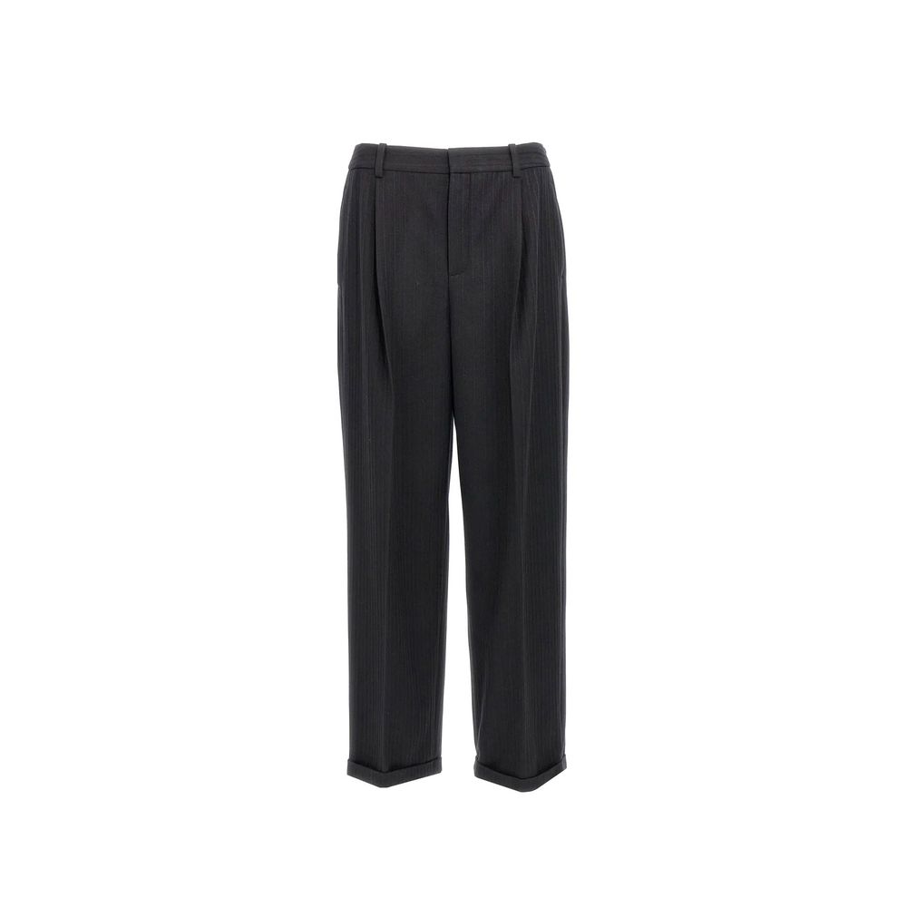 Pantalon décontracté en cachemire noir Saint Laurent