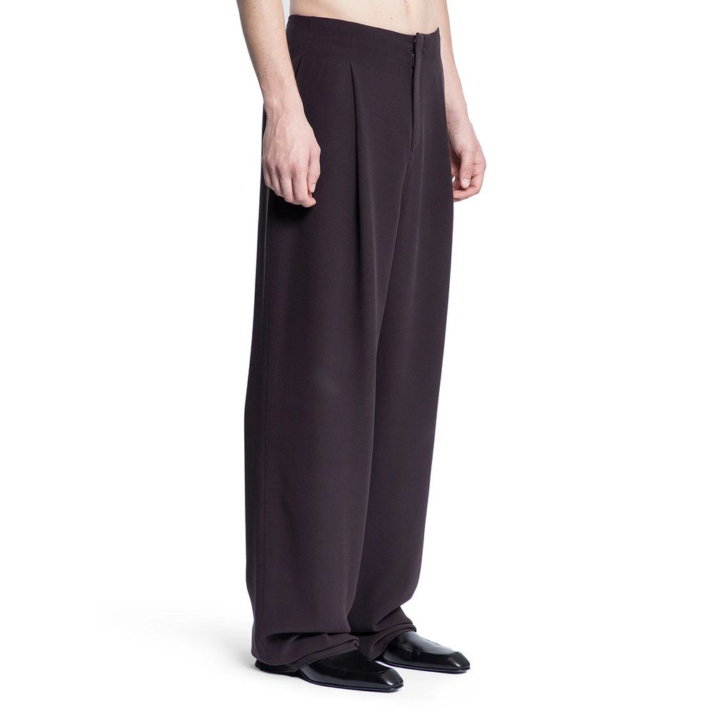 Pantalon de costume Saint Laurent en soie marron