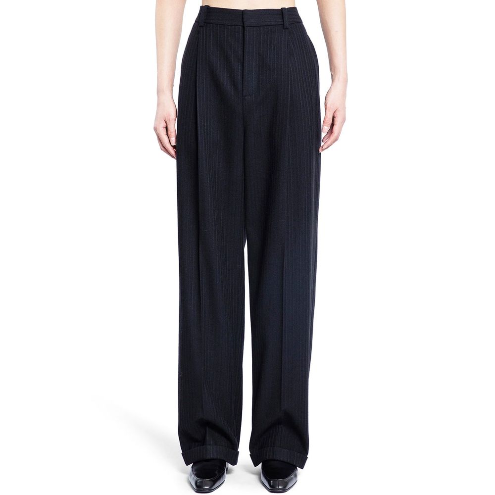 Pantalon décontracté en cachemire noir Saint Laurent