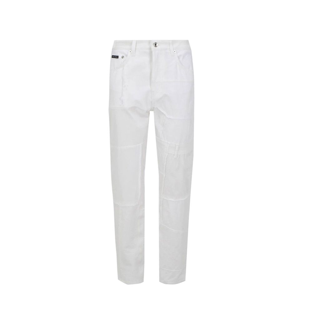 Jean droit Dolce & Gabbana en coton blanc