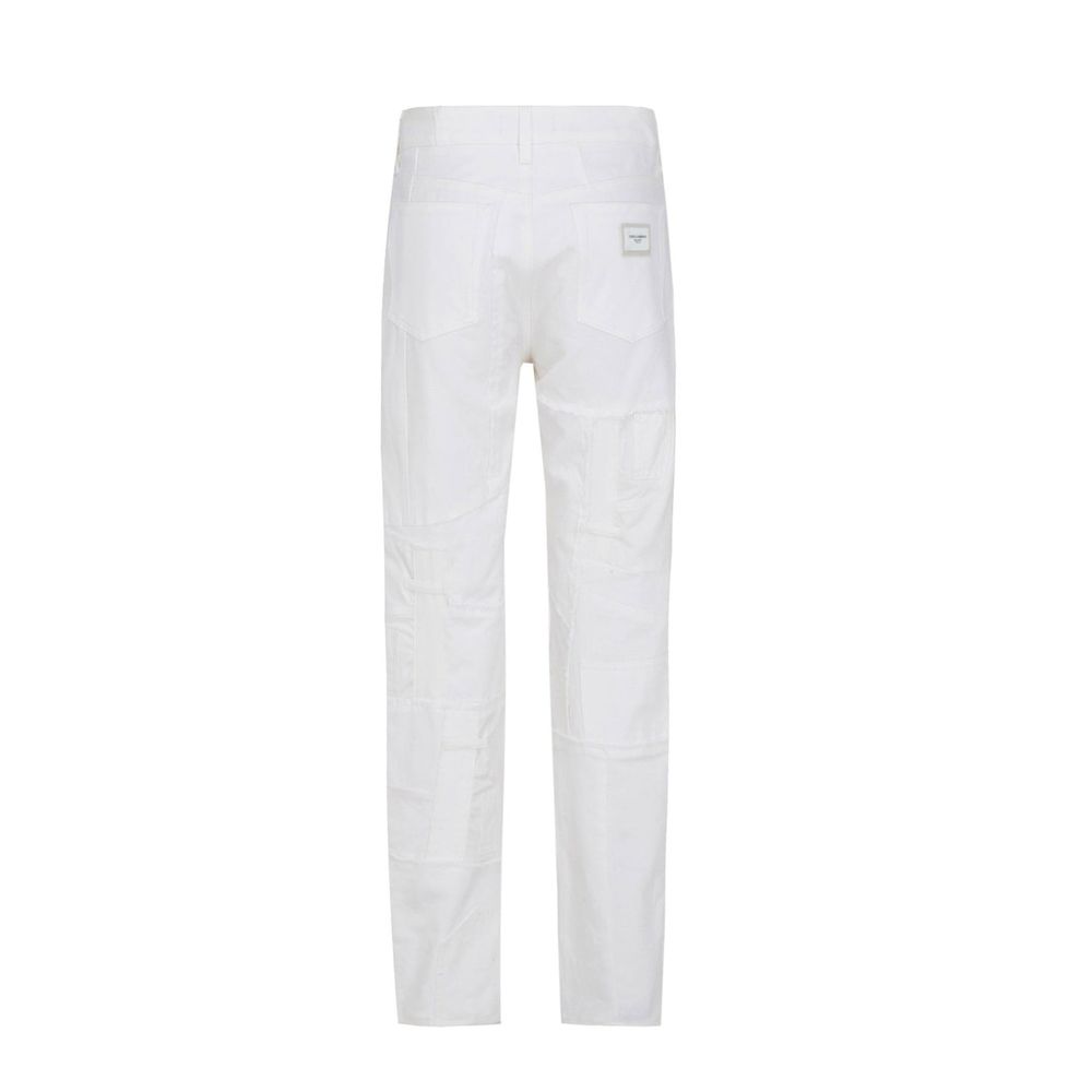 Jean droit Dolce & Gabbana en coton blanc