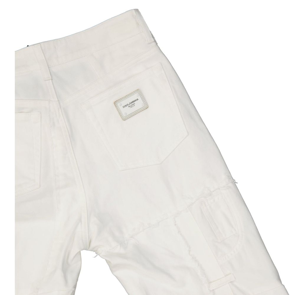 Jean droit Dolce & Gabbana en coton blanc