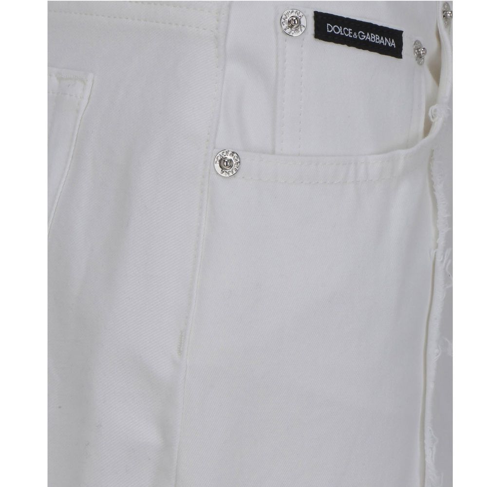 Jean droit Dolce & Gabbana en coton blanc
