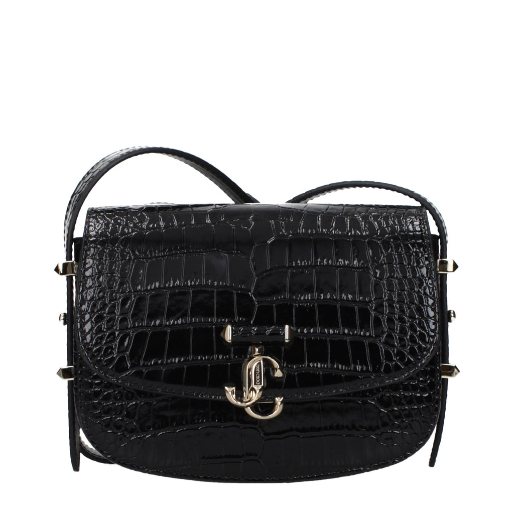 Sac bandoulière en cuir noir Jimmy Choo