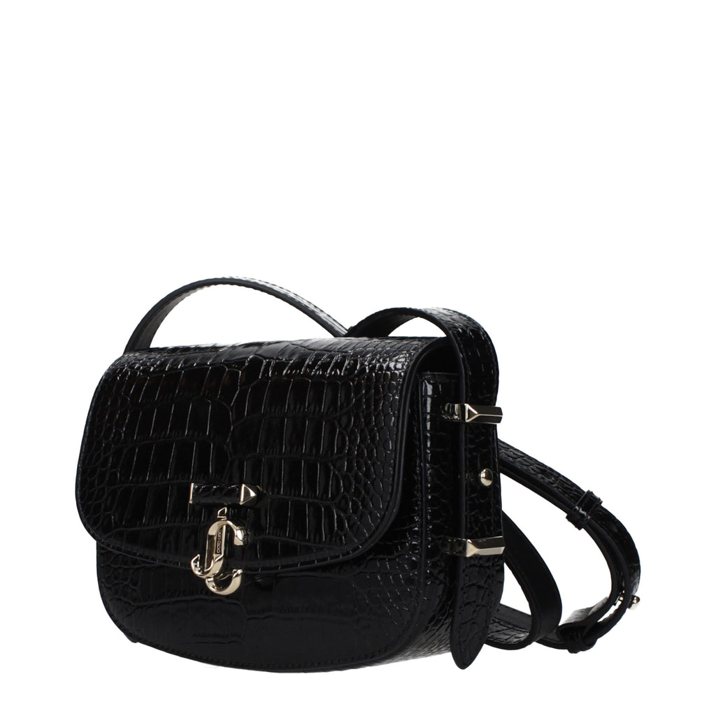 Sac bandoulière en cuir noir Jimmy Choo