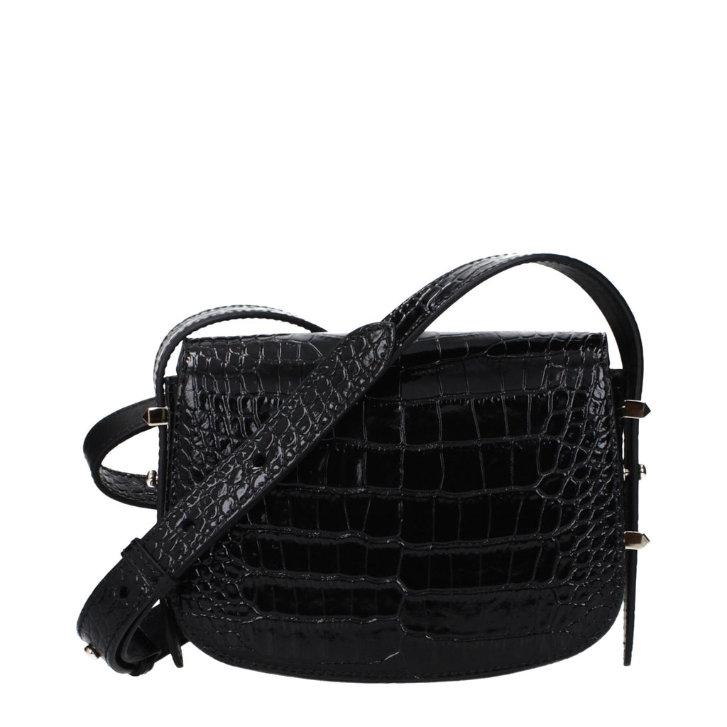 Sac bandoulière en cuir noir Jimmy Choo