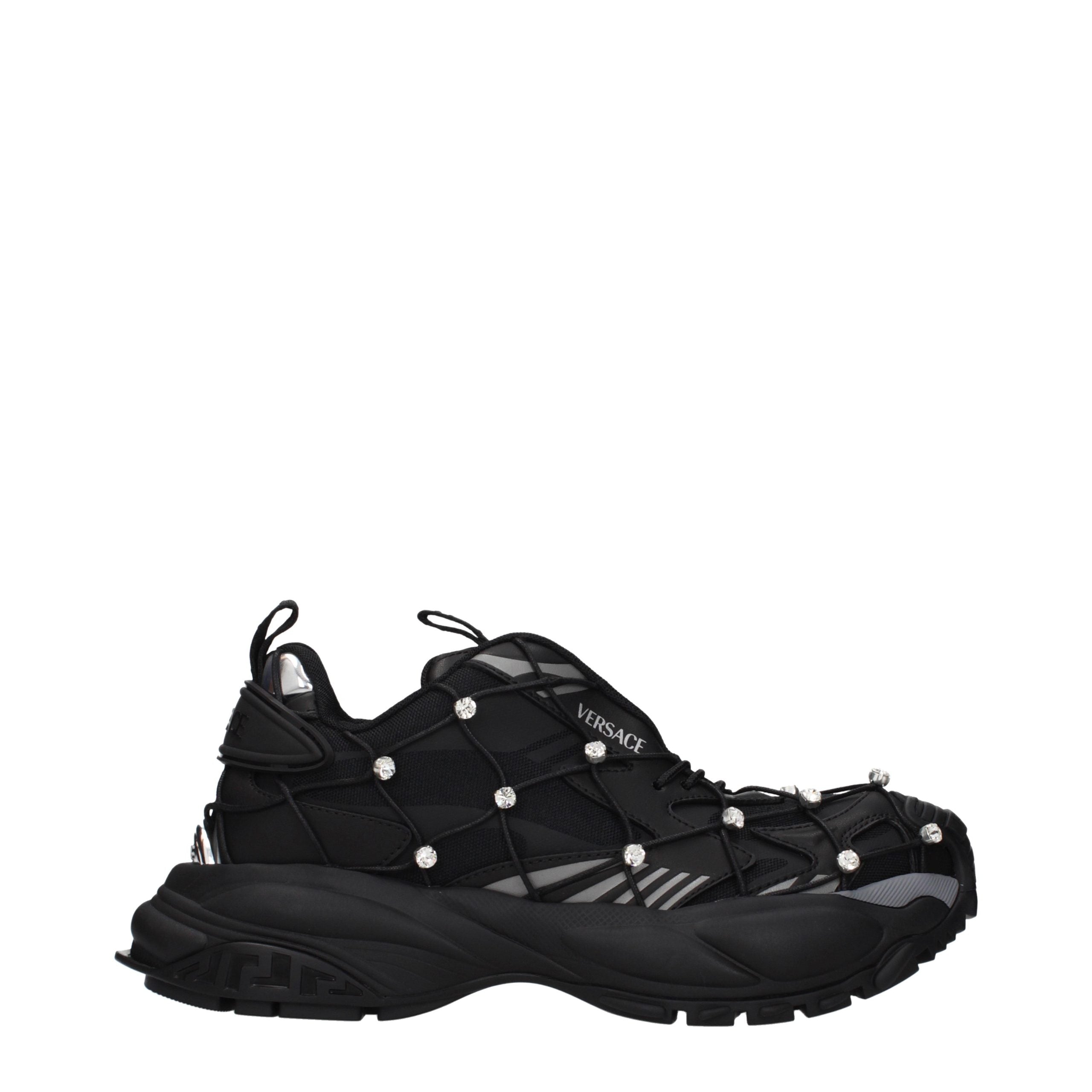 Baskets Chunky Versace en Tissu Noir