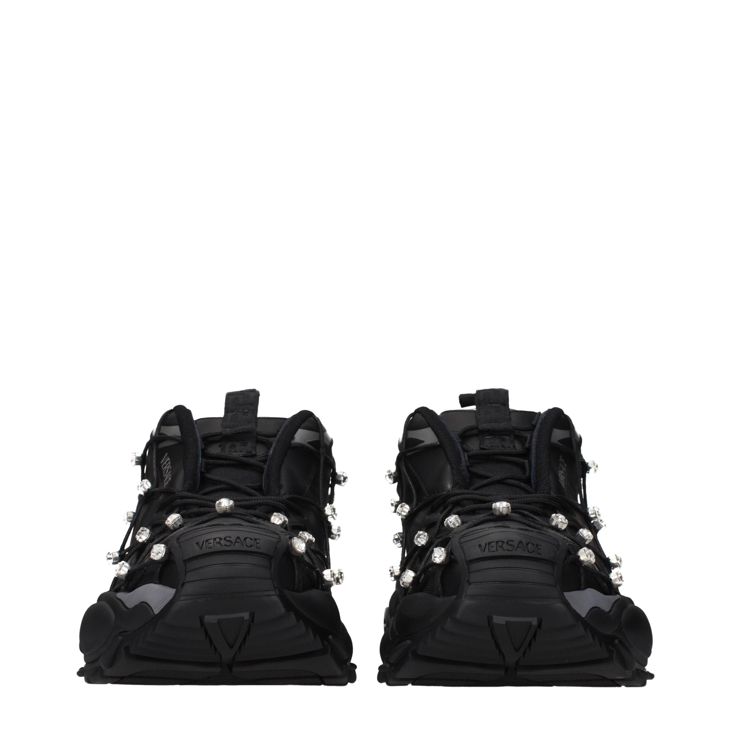Baskets Chunky Versace en Tissu Noir