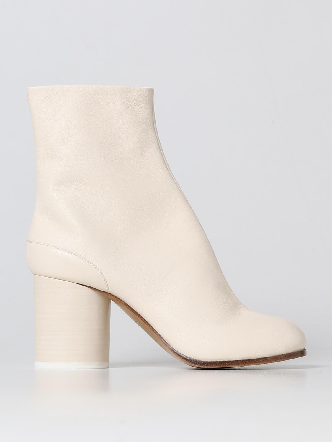 Bottes courtes Maison Margiela en cuir blanc