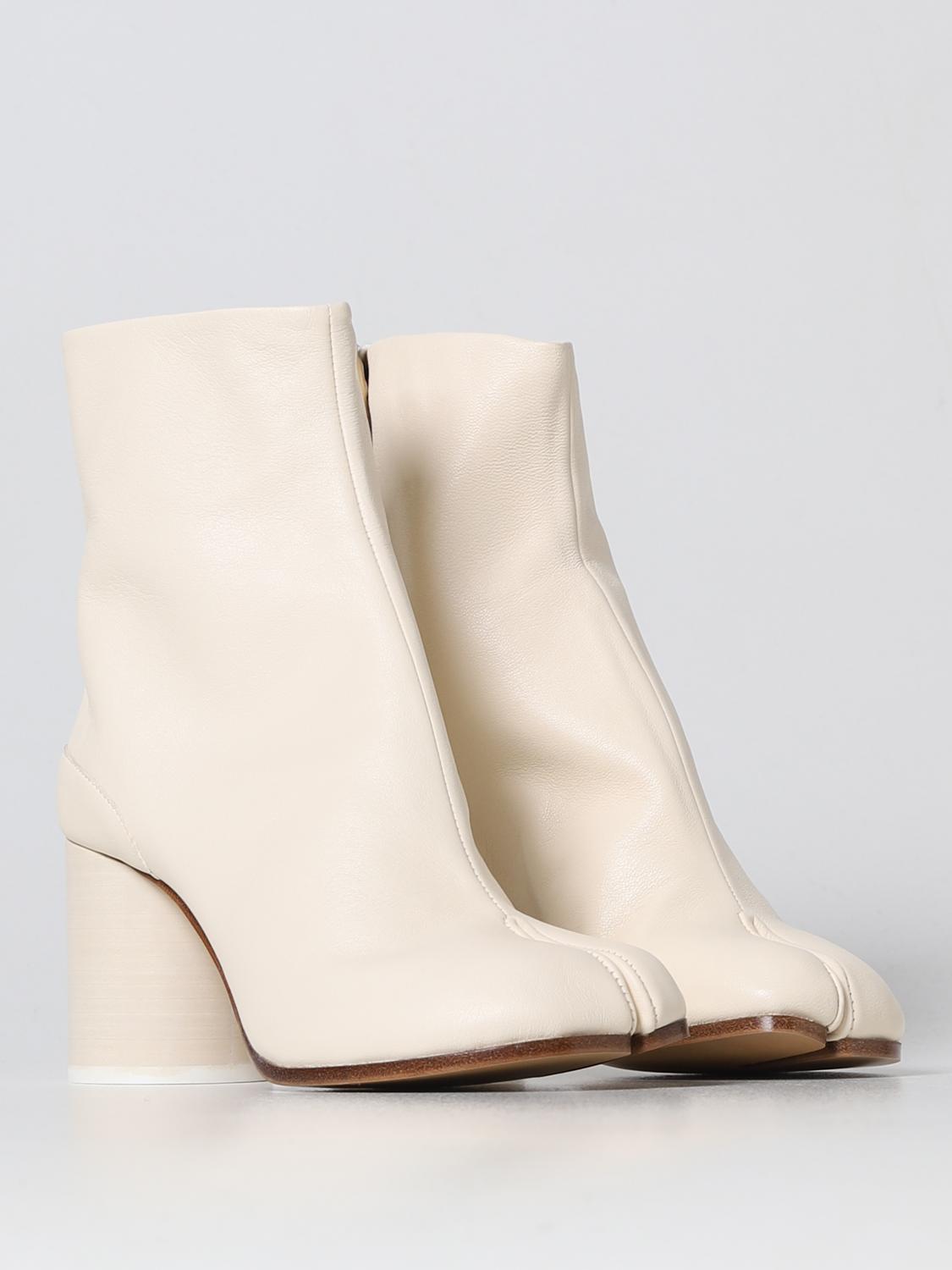 Bottes courtes Maison Margiela en cuir blanc