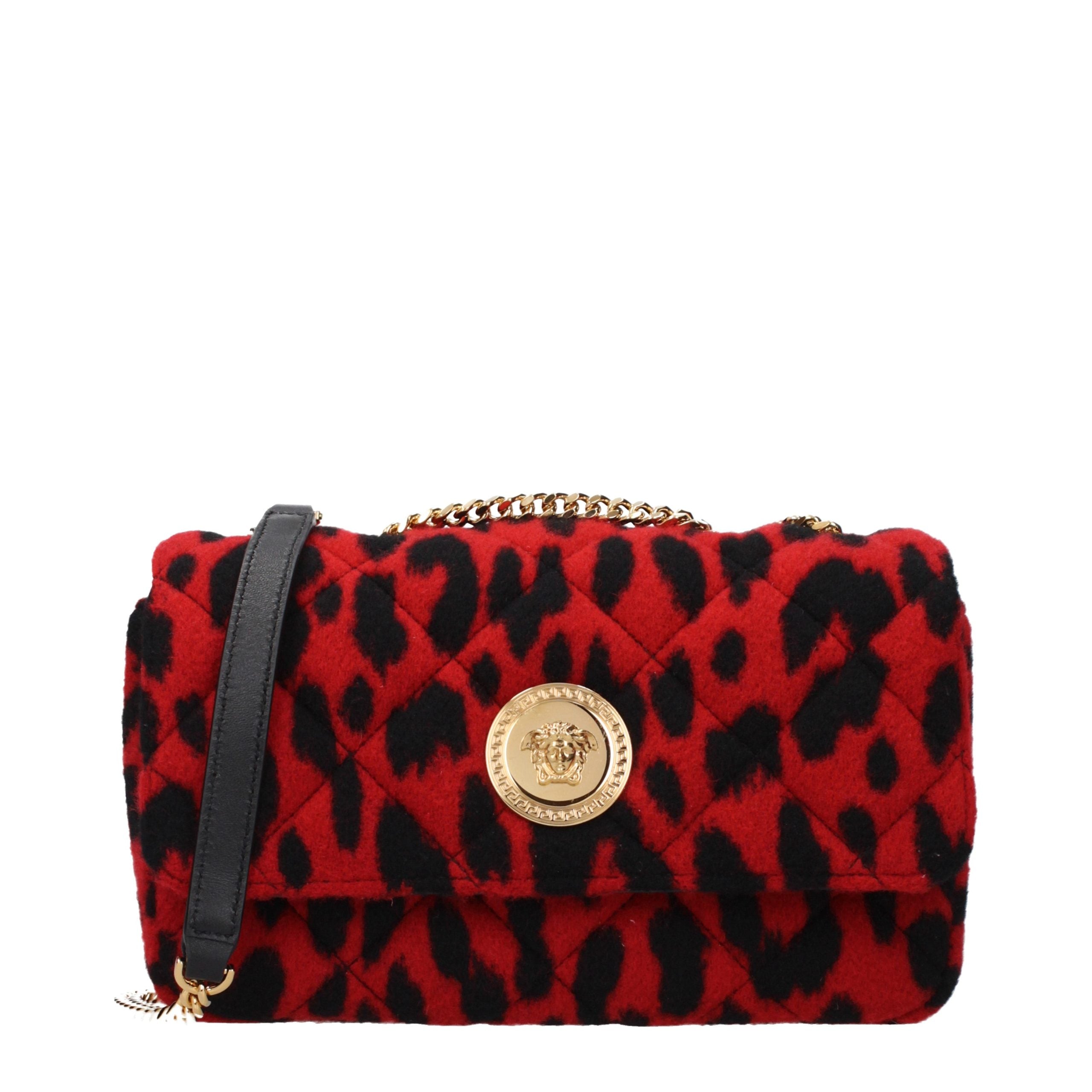Sac à bandoulière Versace en laine rouge
