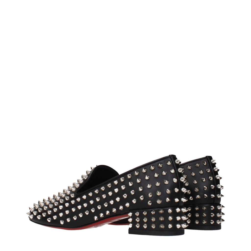 Mocassins à enfiler en cuir noir Christian Louboutin