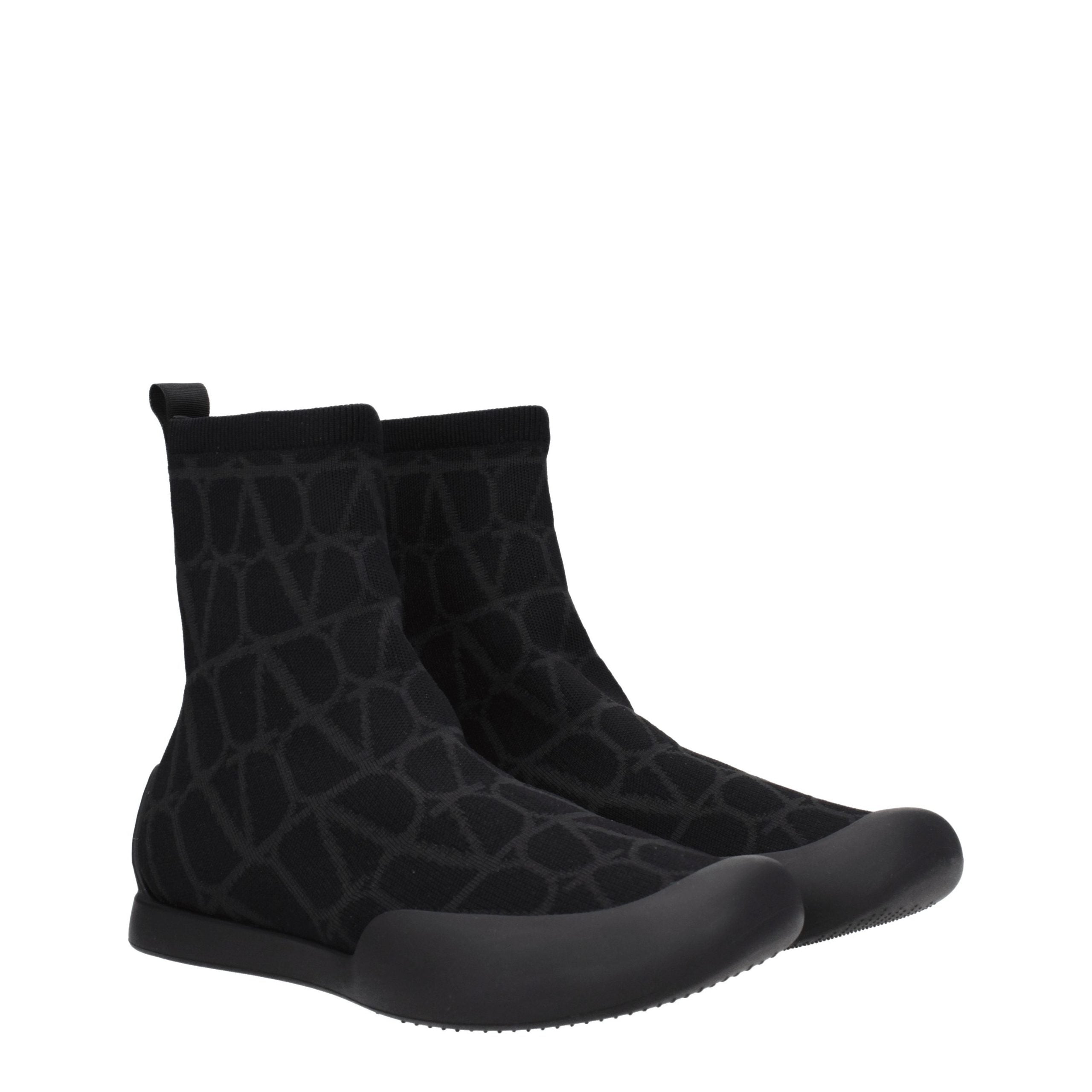 Baskets montantes Valentino Garavani en tissu noir