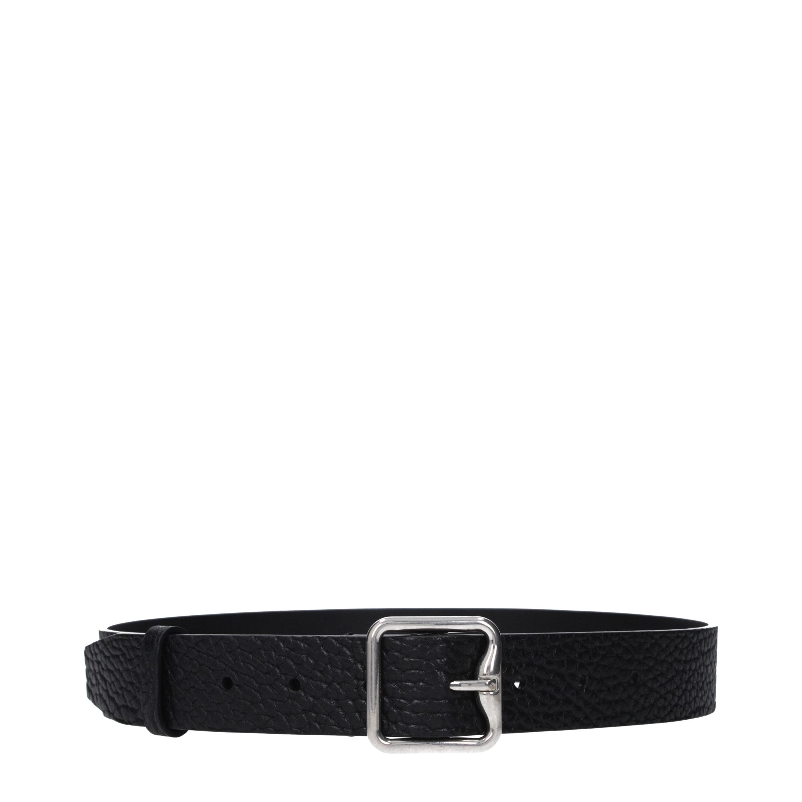 Ceinture Burberry en cuir noir régulière