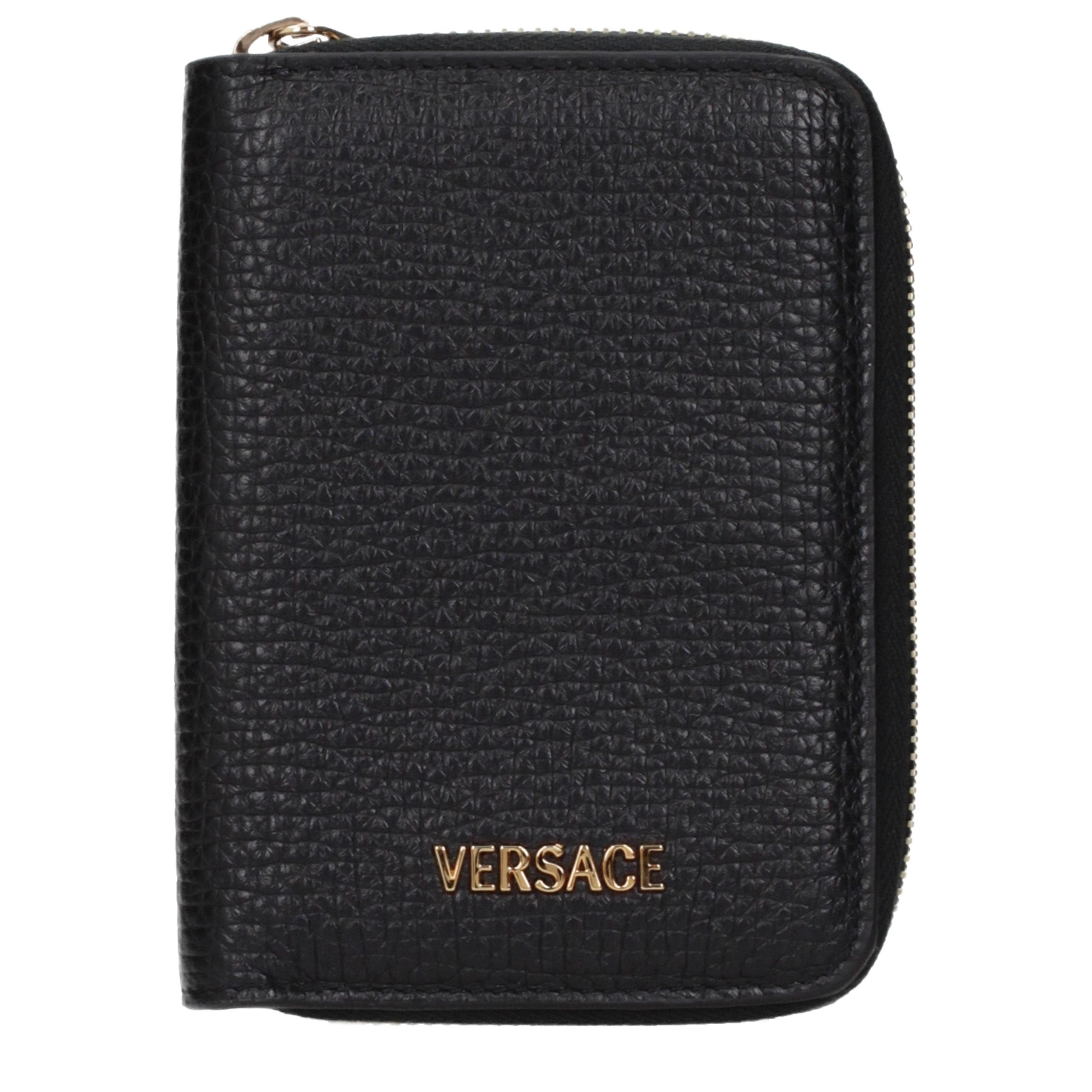 Portefeuille Versace en cuir noir