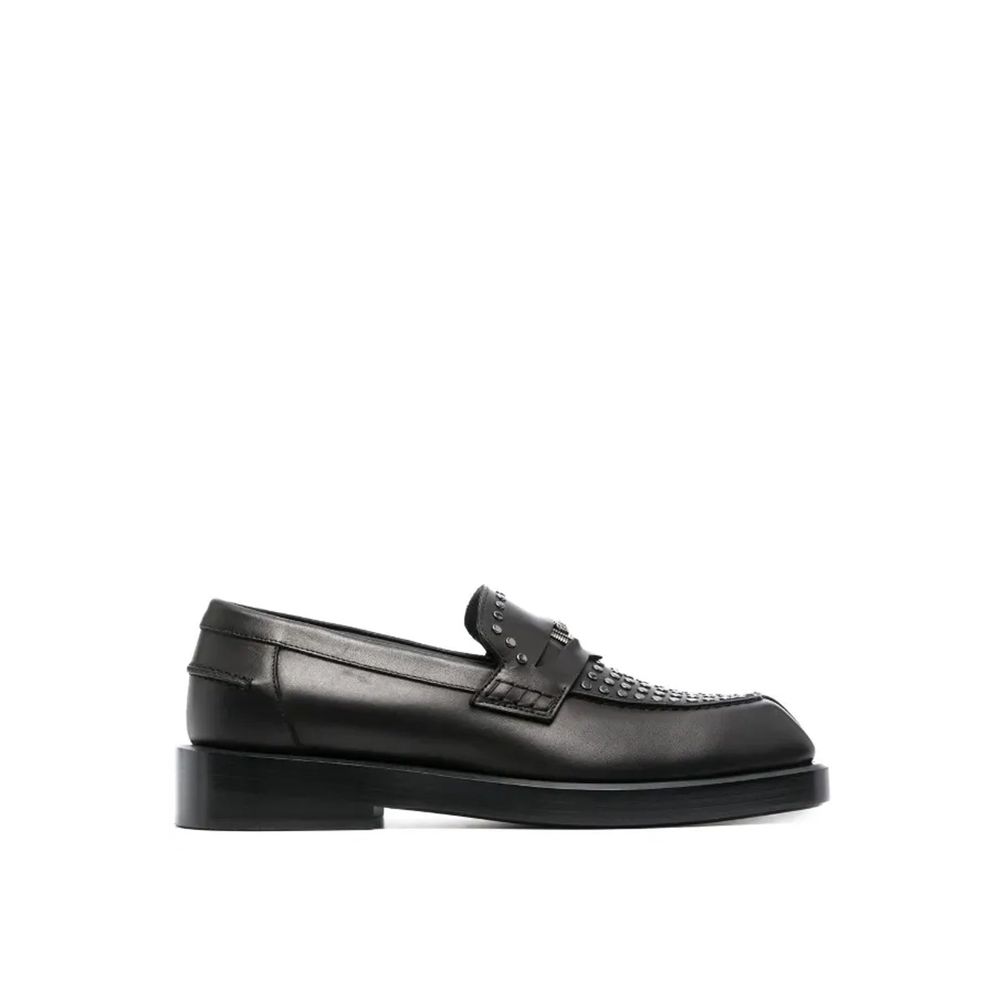 Mocassini slip-on neri in pelle Versace