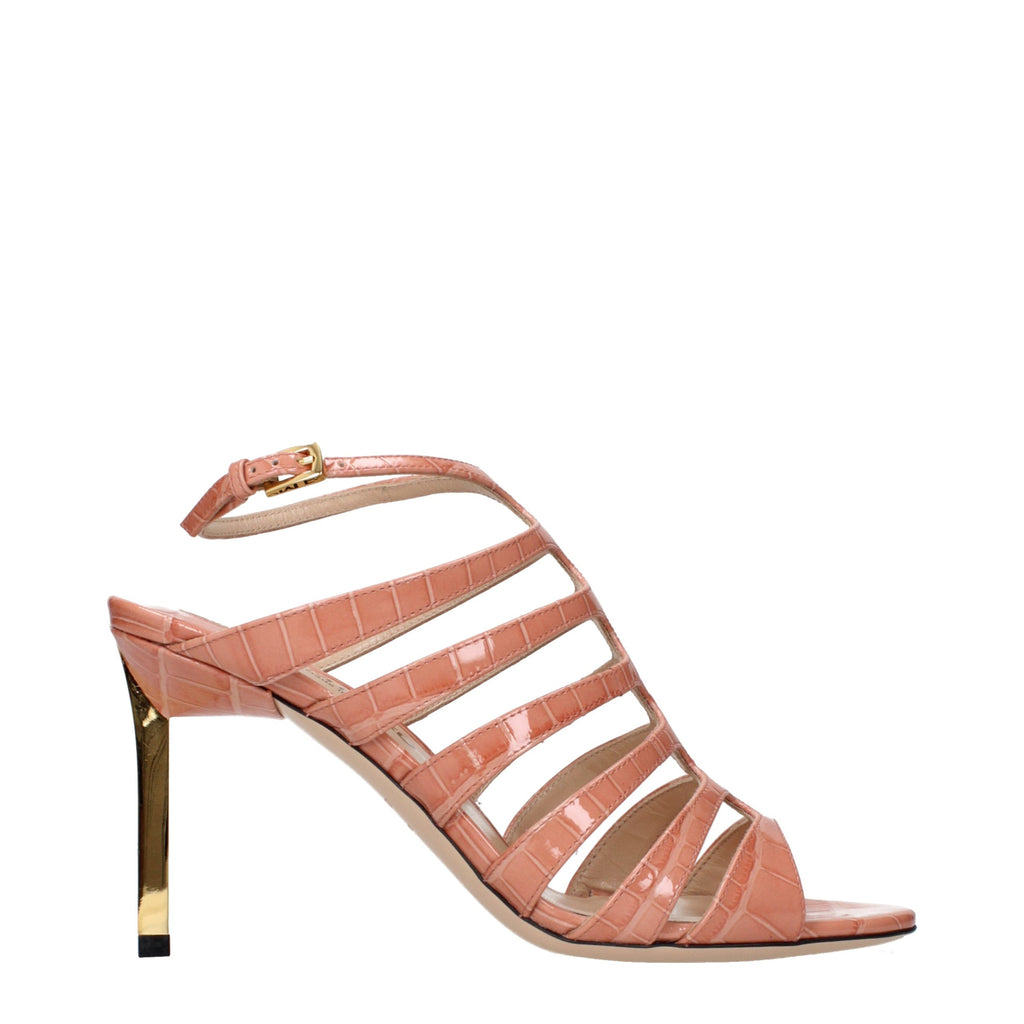 Sandales à talons aiguilles en cuir rose Tom Ford