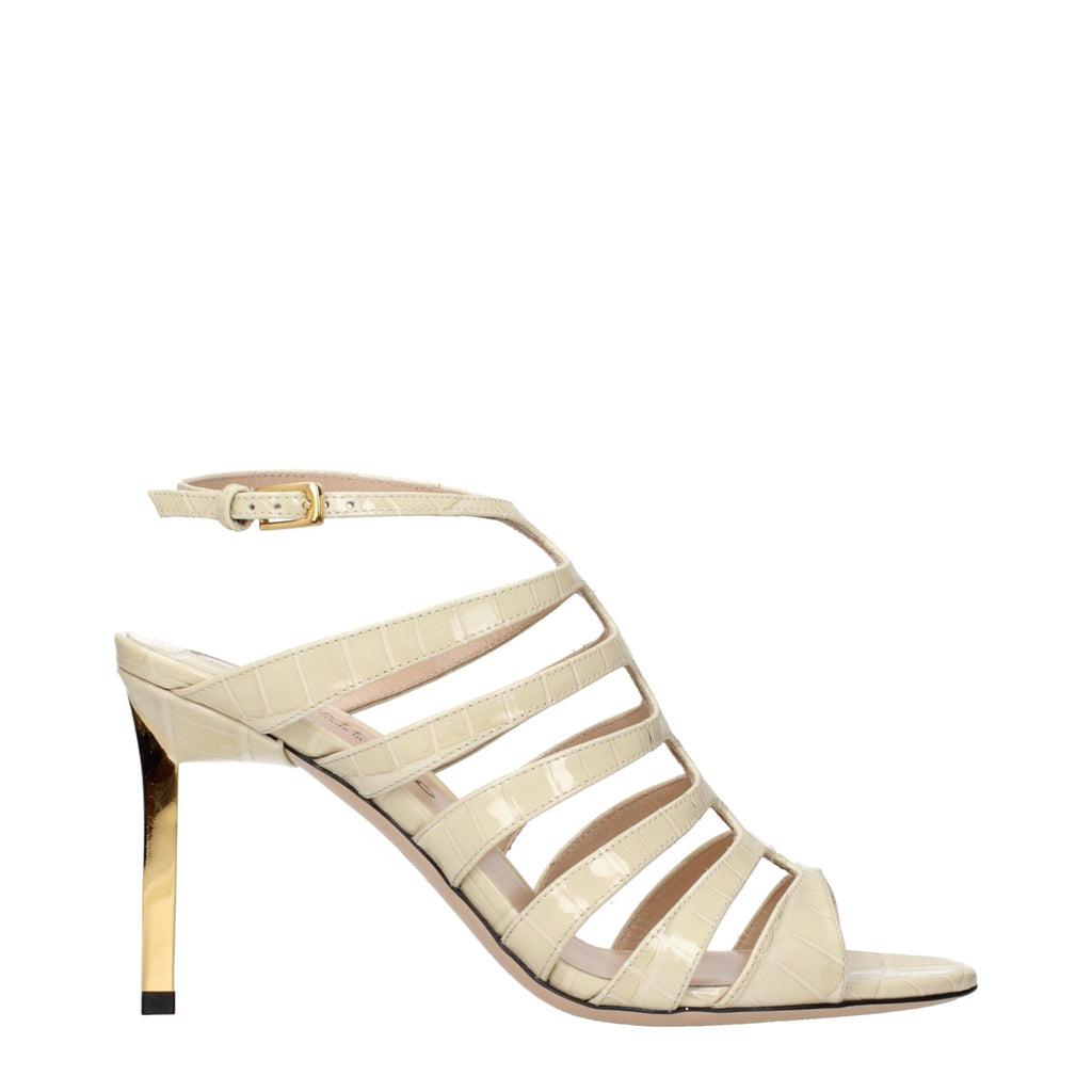Sandales Tom Ford à talons aiguilles en cuir beige