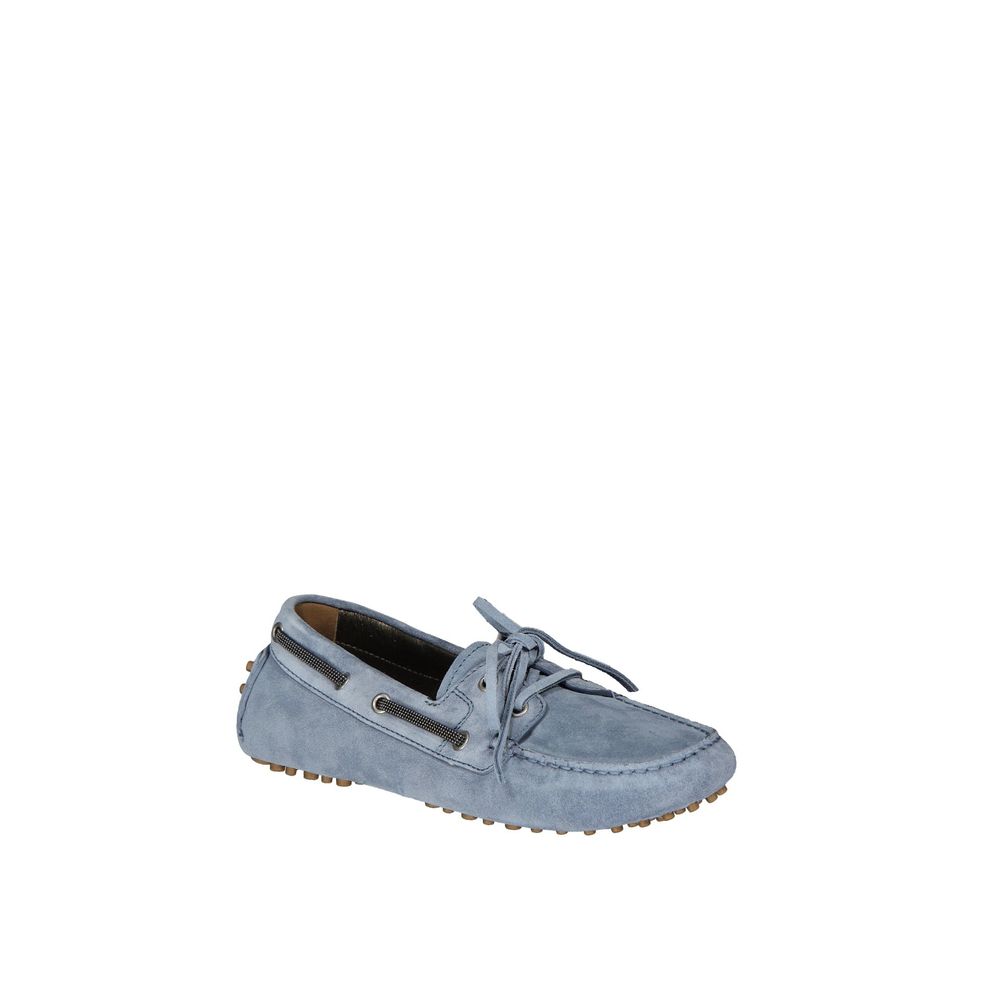 Brunello Cucinelli Blue Leather Moccasin