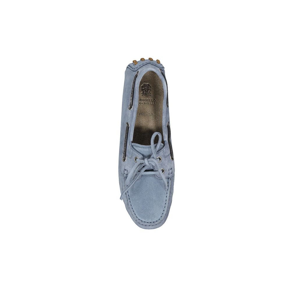 Brunello Cucinelli Blue Leather Moccasin