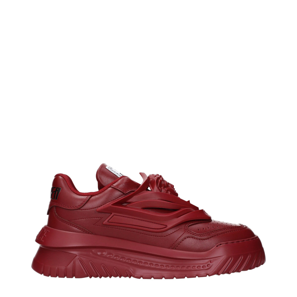 Baskets épaisses en cuir rouge Versace