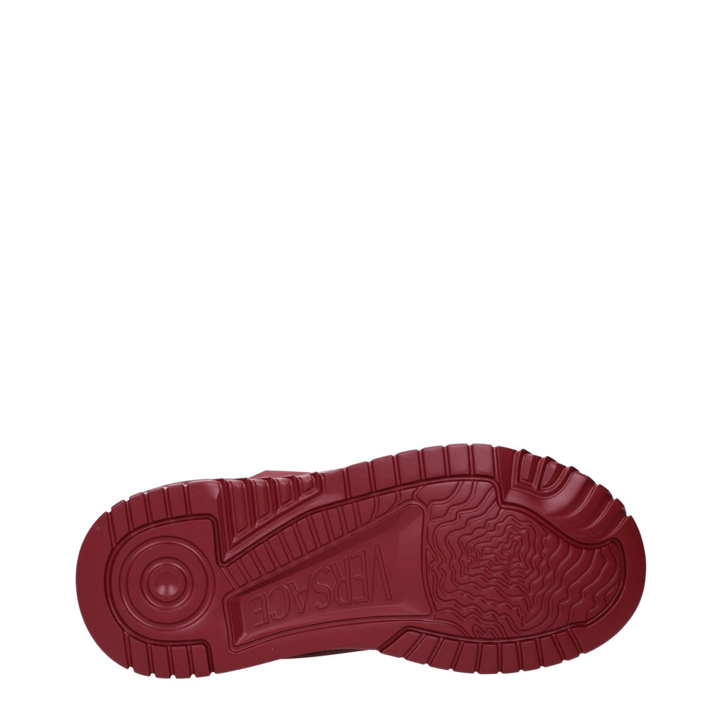 Baskets épaisses en cuir rouge Versace