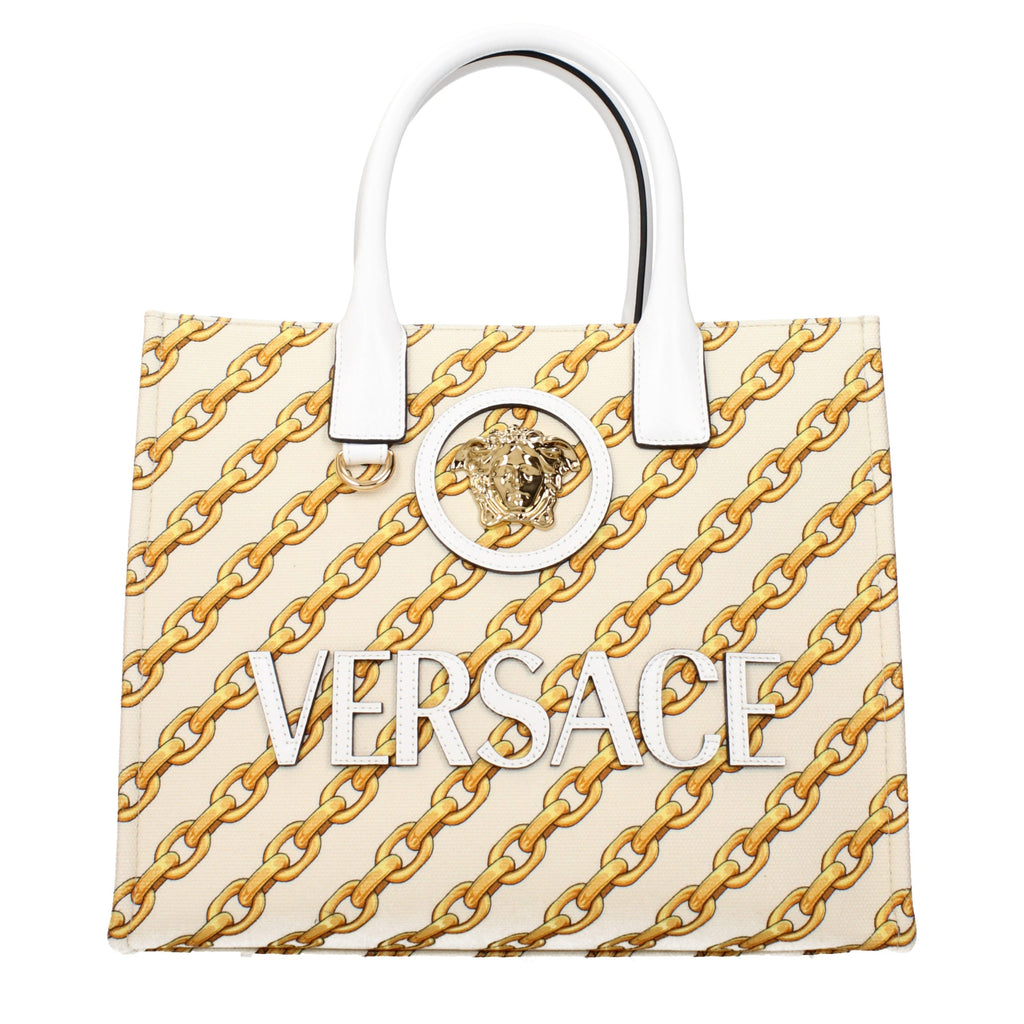 Sac à main Versace en tissu beige