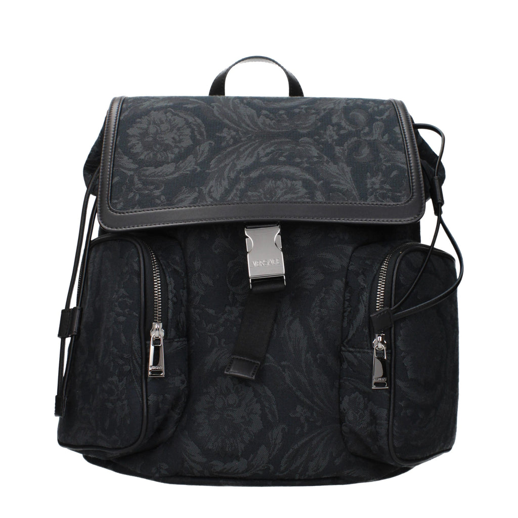 Sac à dos en tissu noir Versace