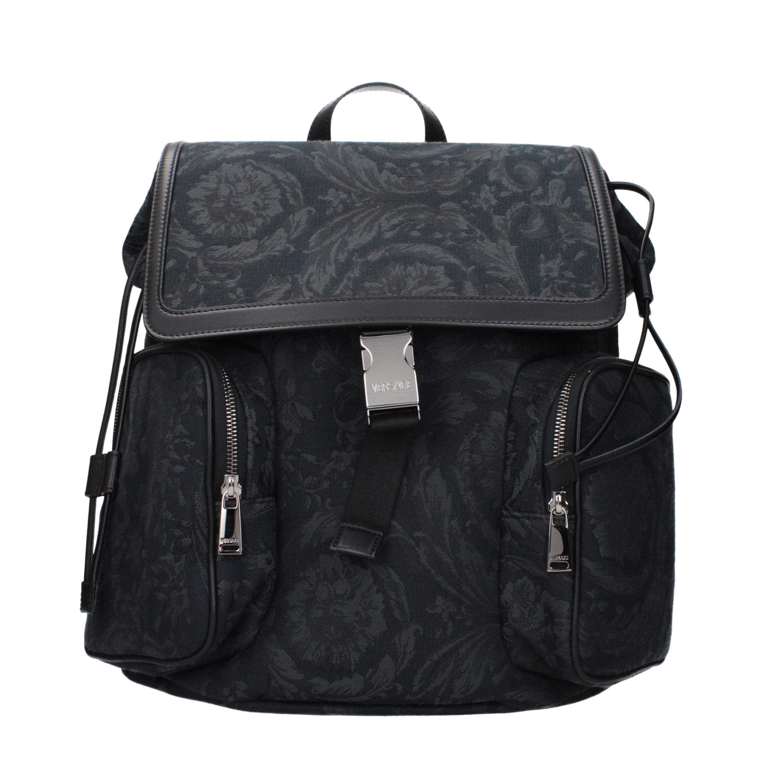 Sac à dos en tissu noir Versace