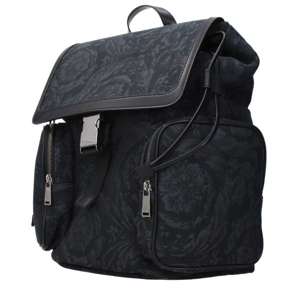 Sac à dos en tissu noir Versace