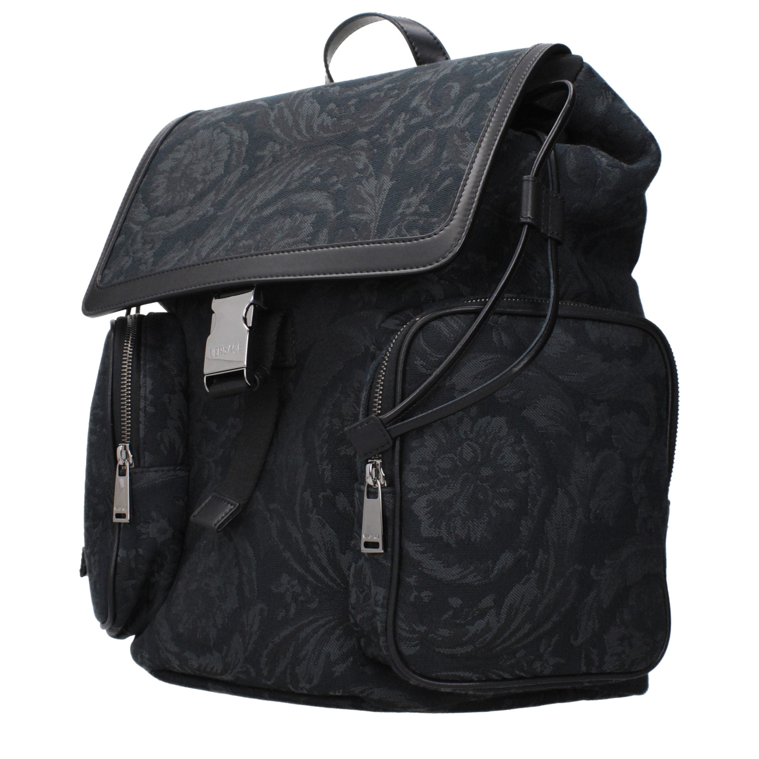 Sac à dos en tissu noir Versace