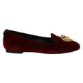 Mocassins en coton bordeaux Dolce & Gabbana