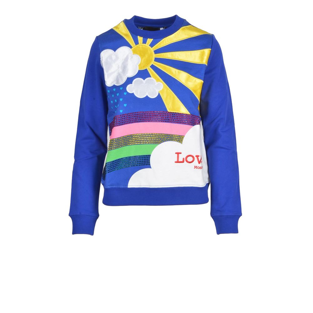 Sweat-shirt en coton bleu Love Moschino