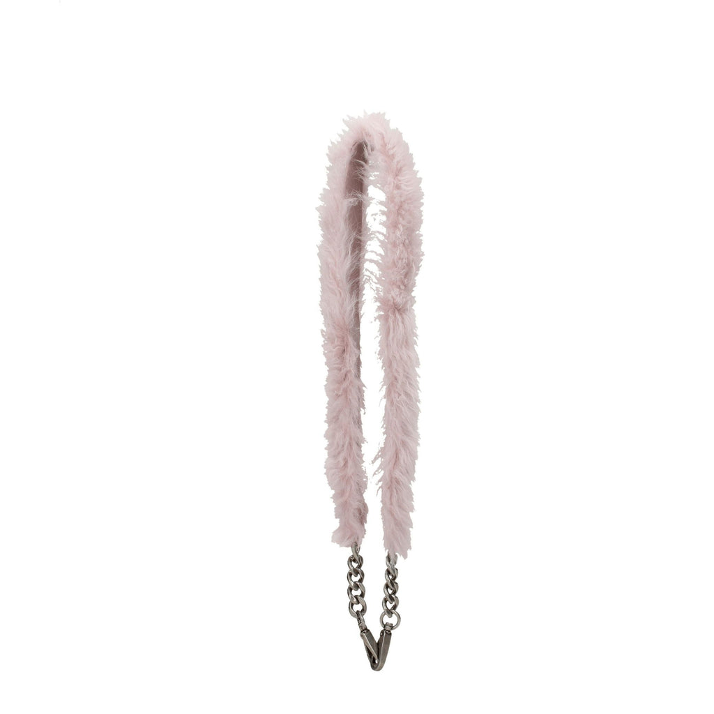 Sac porté épaule en fourrure rose Miu Miu