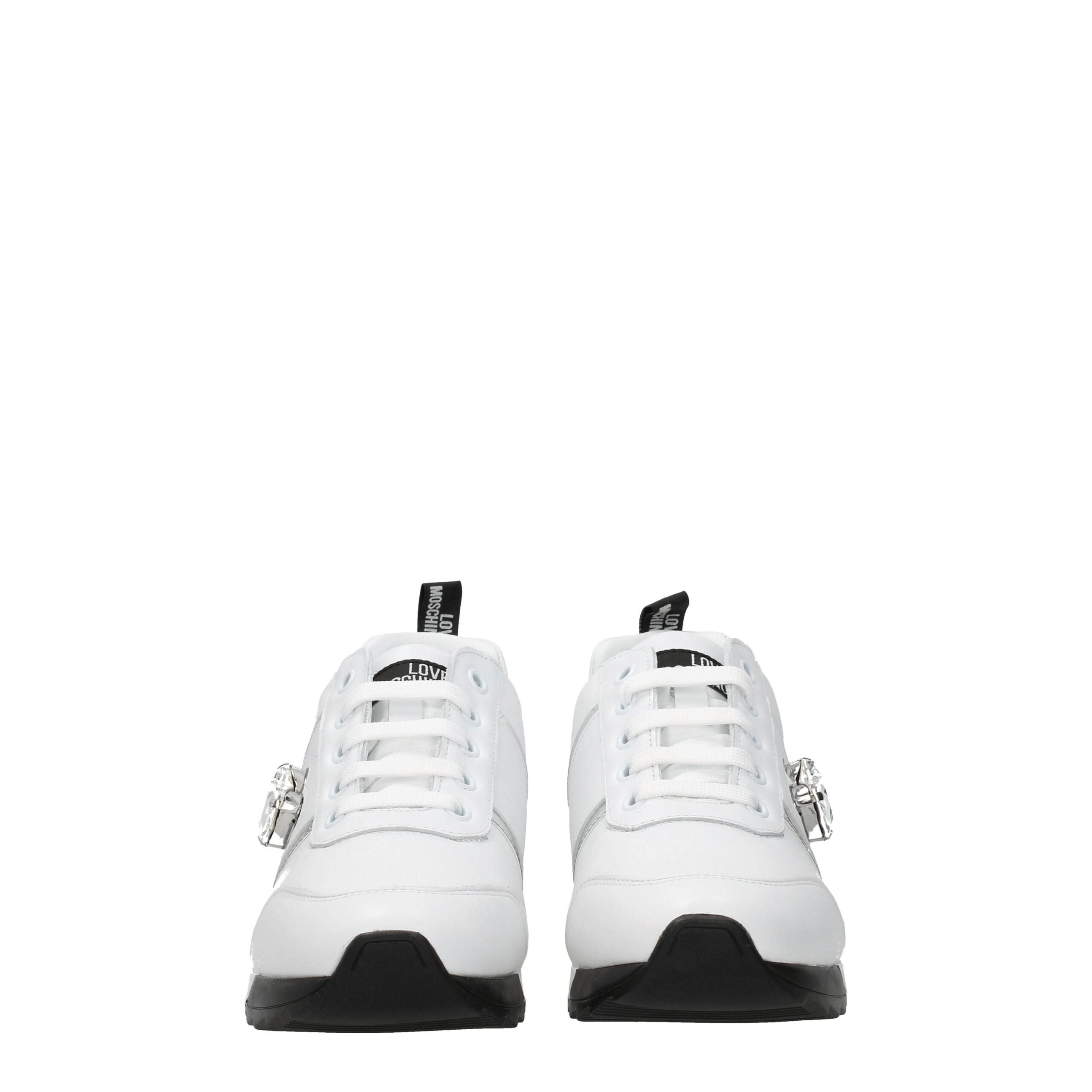 Love Moschino Baskets basses en cuir blanc