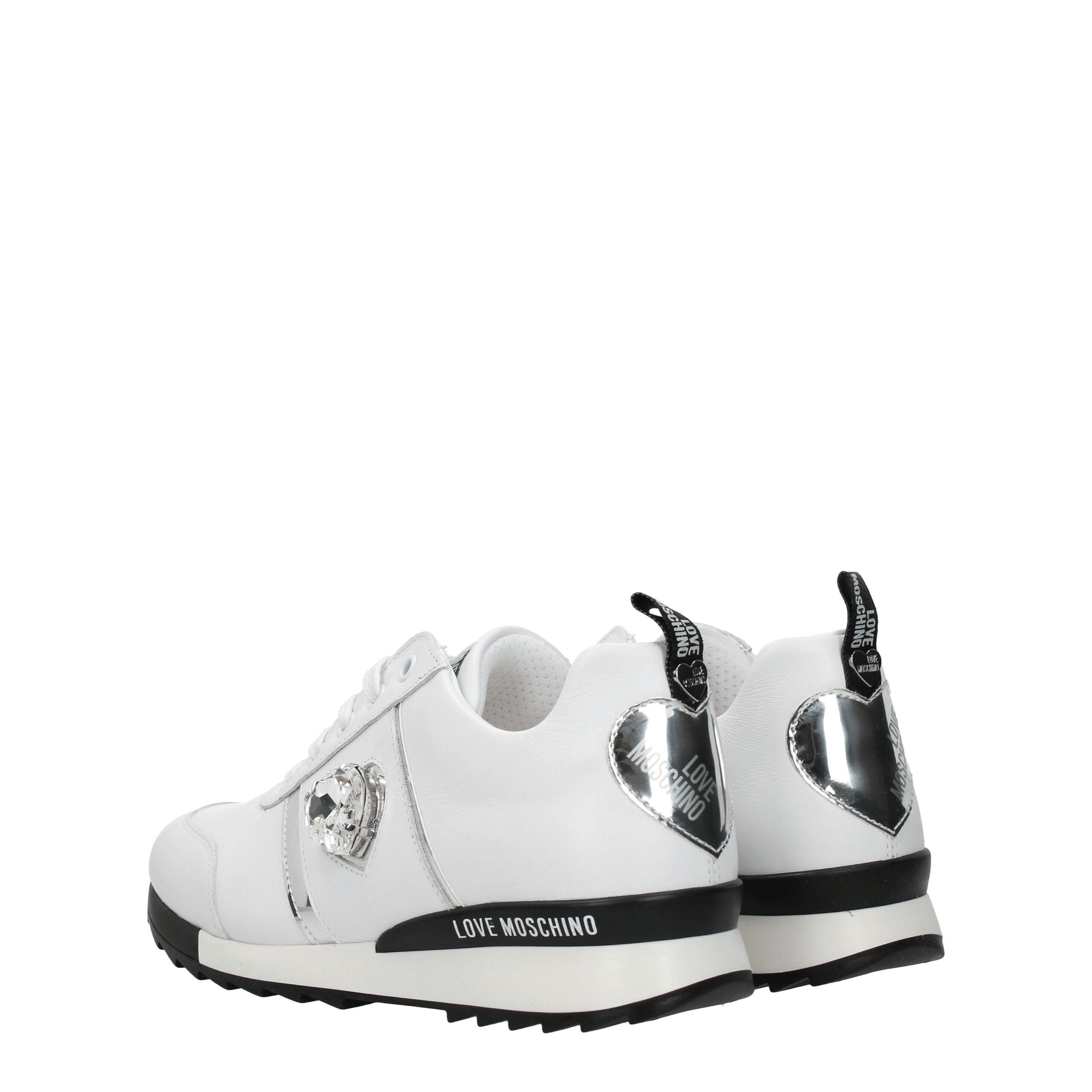 Love Moschino Baskets basses en cuir blanc
