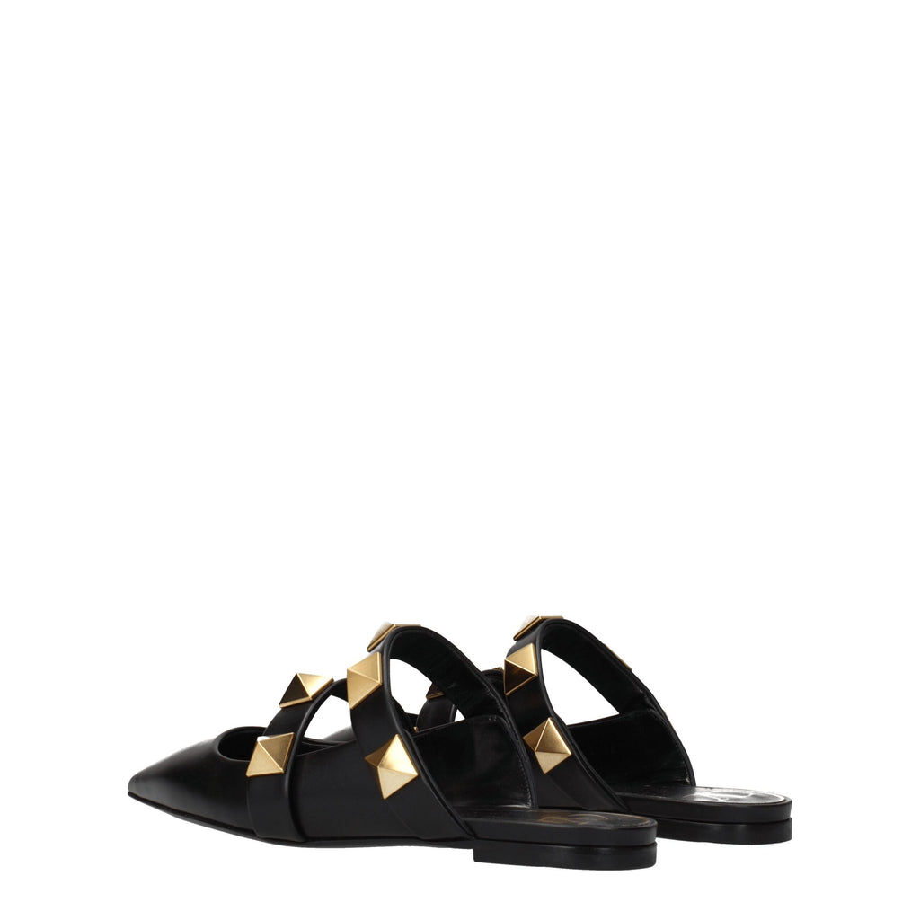 Valentino Garavani Black Leather Mules